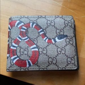 GG Beige king snake Gucci wallet